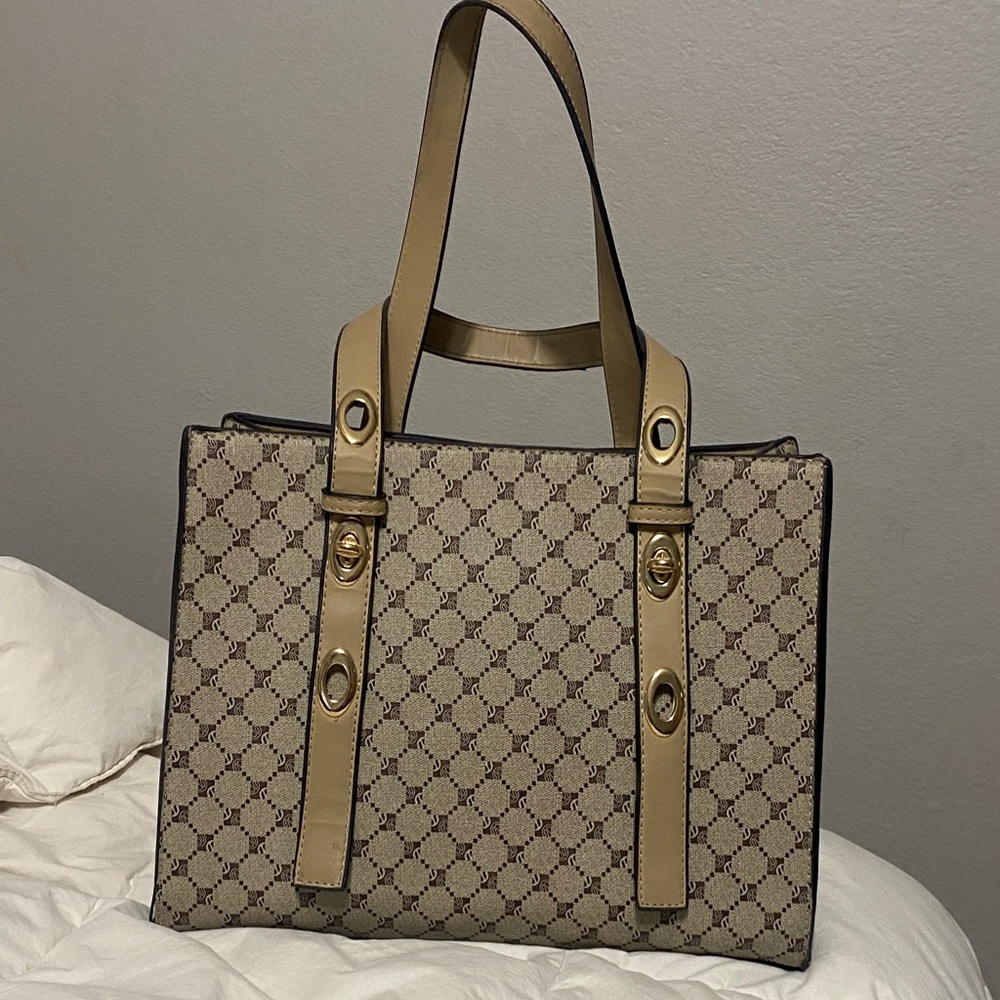 Designer Beige Tote Bag